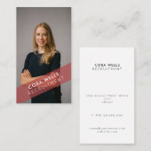 不透明なバナーが付いた写真 名刺 (正面/裏面)