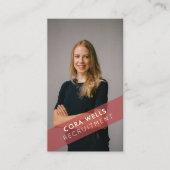 不透明なバナーが付いた写真 名刺 (正面)