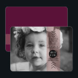 不透明なプラムリボン誕生日パーティーの写真 招待状<br><div class="desc">再定義されたデザイン</div>