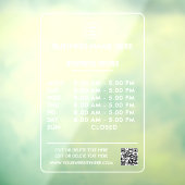 不透明な白のロゴ付きオープニング営業時間ウィンドウクリング ウィンドウサイン (シート3)