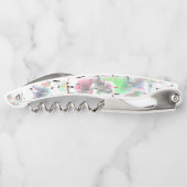 不透明な色と小さな霧雨の紙のモザイク ソムリエナイフ (裏面)