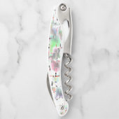 不透明な色と小さな霧雨の紙のモザイク ソムリエナイフ (裏面)