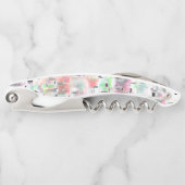 不透明な色と小さな霧雨の紙のモザイク ソムリエナイフ (正面)