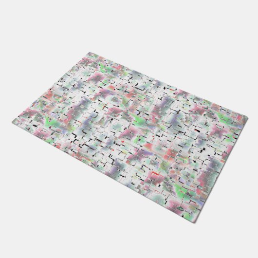 不透明な色と小さな霧雨の紙のモザイク ドアマット (アングル)