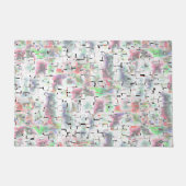 不透明な色と小さな霧雨の紙のモザイク ドアマット (正面)