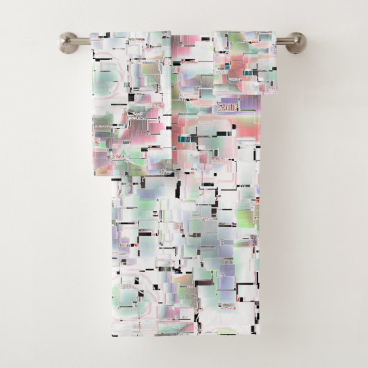 不透明な色と小さな霧雨の紙のモザイク バスタオルセット (インサイチュ)