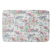 不透明な色と小さな霧雨の紙のモザイク バスマット (正面)