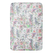 不透明な色と小さな霧雨の紙のモザイク バスマット (正面縦)