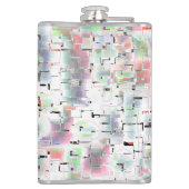 不透明な色と小さな霧雨の紙のモザイク フラスク (裏面)