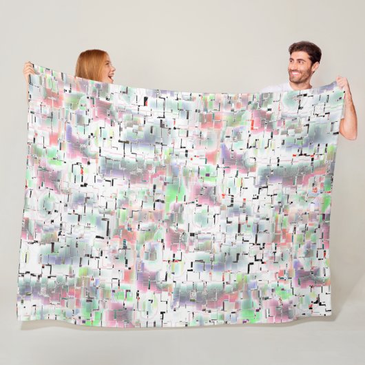 不透明な色と小さな霧雨の紙のモザイク フリースブランケット (インサイチュ)