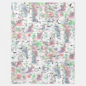 不透明な色と小さな霧雨の紙のモザイク フリースブランケット (正面)