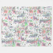 不透明な色と小さな霧雨の紙のモザイク フリースブランケット (正面(横))