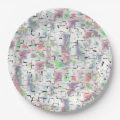 不透明な色と小さな霧雨の紙のモザイク ペーパープレート (正面)