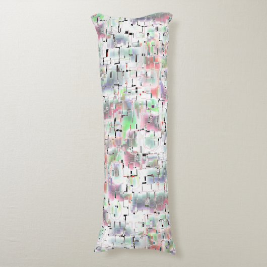 不透明な色と小さな霧雨の紙のモザイク ボディピロー (正面縦)