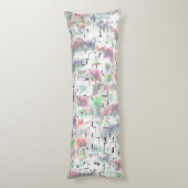 不透明な色と小さな霧雨の紙のモザイク ボディピロー (裏面 (縦))