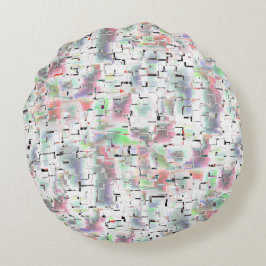 不透明な色と小さな霧雨の紙のモザイク ラウンドクッション