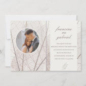 不透明な葉フォトリハーサルディナーパーティー 招待状 (正面)