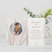 不透明な葉フォトリハーサルディナーパーティー 招待状 (スタンド正面)