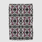 不透明な赤とグラデーションカーブの繰り返し ゴルフタオル (正面)