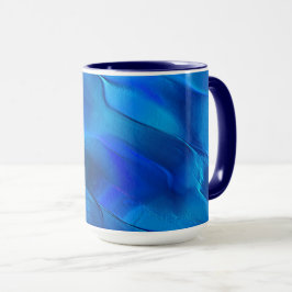 不透明な金属を緑色とクリームで彫刻した マグカップ