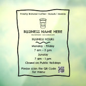 不透明カフェコーヒーショップQRコード営業時間 ウィンドウサイン (シート3)