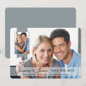 不透明バナーダブル写真日付の保存 セーブザデート (正面/裏面)