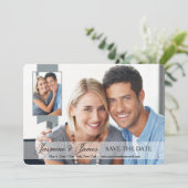 不透明バナーダブル写真日付の保存 セーブザデート (スタンド正面)