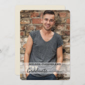 不透明バナー写真の卒業発表 案内状 (正面/裏面)