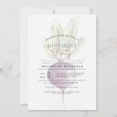 不透明ビート |ベギオーガニックー水彩誕生日 招待状 (正面)