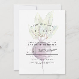 不透明ビート |ベギオーガニックー水彩誕生日 招待状