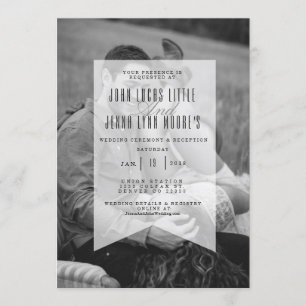 不透明モダンバナー  結婚式招待状写真 招待状