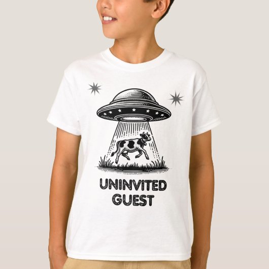 不速の客 - ビンテージUFO牛誘拐 Tシャツ (正面)