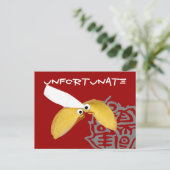 不運なフォーチュンクッキーユーモアのあるパディ ポストカード (スタンド正面)