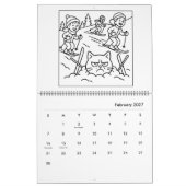不運な猫の色ぬりカレンダー カレンダー (2月 2027)