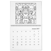 不運な猫の色ぬりカレンダー カレンダー (1月 2027)