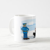不運な黒猫警官と事故 コーヒーマグカップ (正面左)