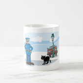 不運な黒猫警官と事故 コーヒーマグカップ (中央)