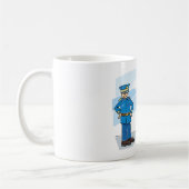 不運な黒猫警官と事故 コーヒーマグカップ (左)