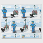 不運な黒猫警察官と事故 ラッピングペーパー (フラット)