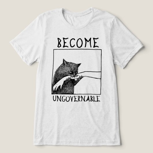 不遜な黒猫のミーム トライブレンドTシャツ (デザイン正面)