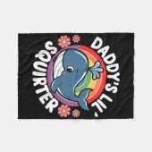 不適切なおもしろいダディースリールリス乗船 フリースブランケット (正面(横))