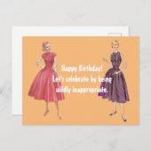 不適切なおもしろいレトロ誕生日 ポストカード (正面/裏面)