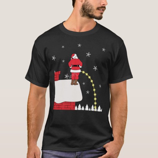 不適切なクリスマスクラシックサンタpeeのTシャツ Tシャツ (正面)