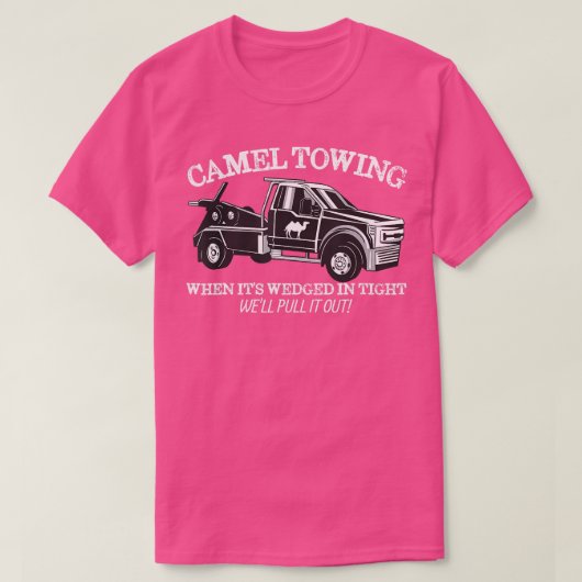 不適切なユーモアを描くラクダ大人のユーモアラクダ Tシャツ (デザイン正面)