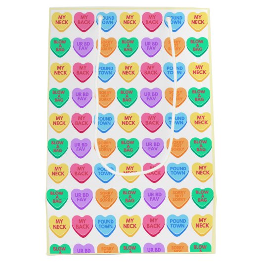 不適切な会話キャンディハート ミディアムペーパーバッグ (裏面)