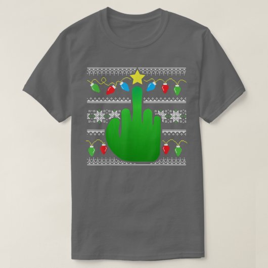 不適切な醜いクリスマスセータースタイル おもしろい Tシャツ (デザイン正面)