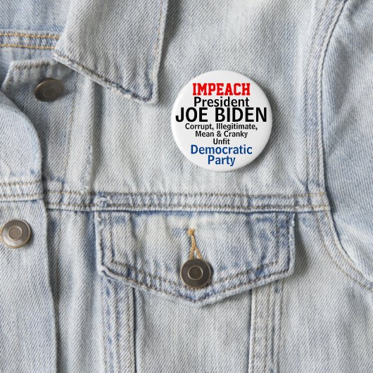 不適格な民主党のバイデン大統領を弾劾せよ 缶バッジ (インサイチュ)