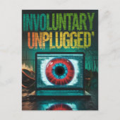 不随意の非詰まったレトロノートパソコンの眼球グリッチ ポストカード (正面)