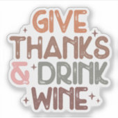 与えおもしろい感謝してい酒引用文 シール (正面)