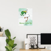 与えおもしろいNever Up #Frog Choking Bird Poster ポスター (ホームオフィス)